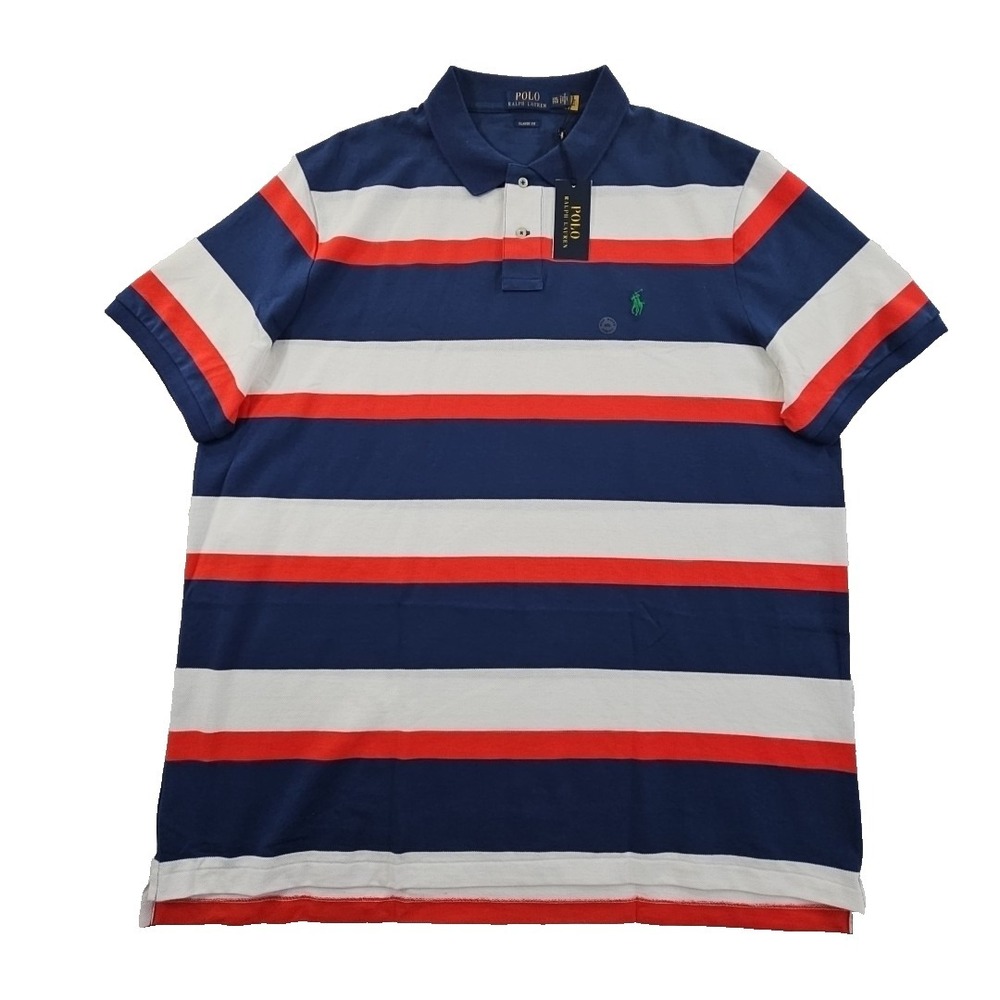Polo Ralph Lauren Mesh Cotton Polo Men's XXL Red‎ White Blue NWT MSRP $110 NEW